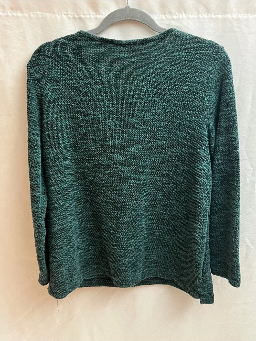 Croft & Barrow Women’s PXL Teal Black Textured Knit Sweater Cotton Blend